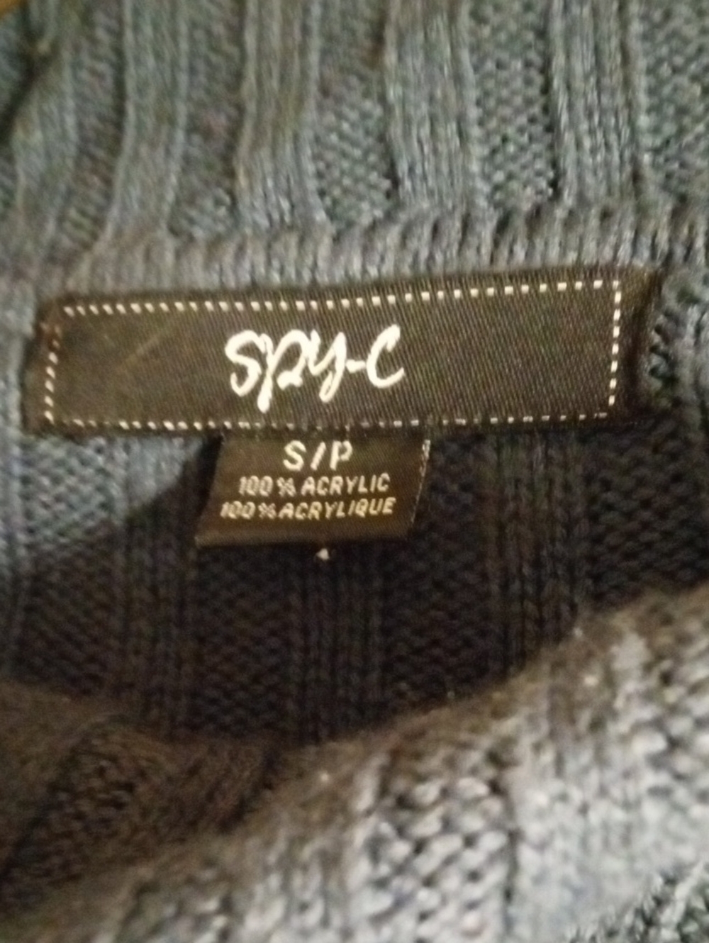 Blue Fringe Ribbed Women’s Sweater - Picture 6 of 6